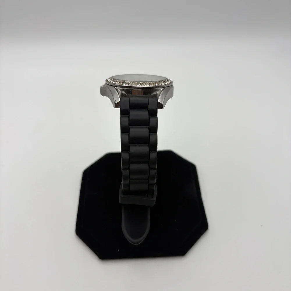 Women’s Fossil Stainless Steel Watch ES3202 Black Silicone Strap - needs battery